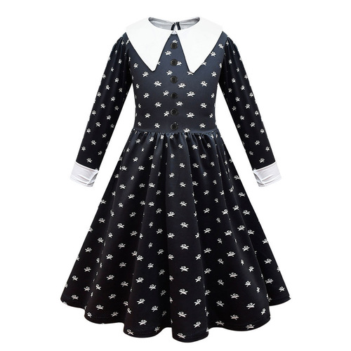 Wednesday Halloween children Adams black dress cosplay costumes evening dress accessories one size fits all