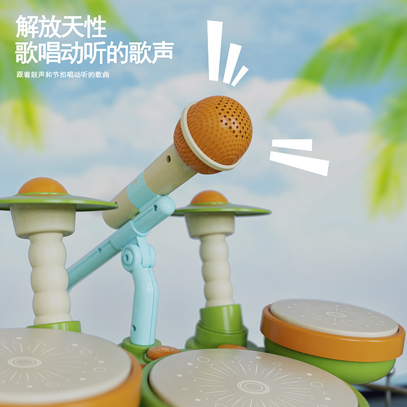 드럼 악기  드럼 어린이 드럼 베어 드럼 토끼 드럼  장난감 1-3 세 어린이 타악기 핸드 드럼