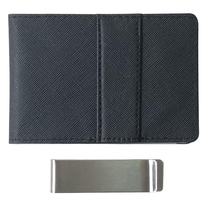 Korean Wallet Men's Cross Pattern Short Men's Wallet Stainless Steel Beauty Wallet Credit Card Id Card Bag Pu