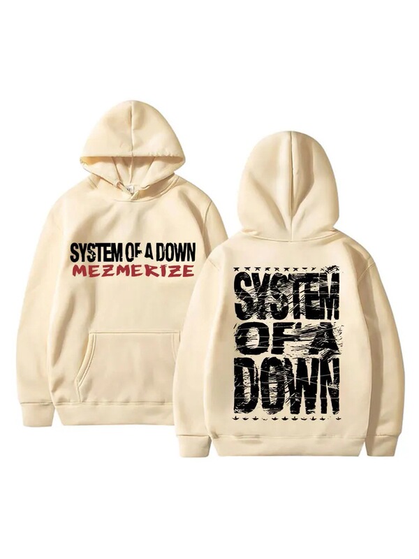 A down Mezmerize Printed Sweatshirt from the 90S Retro Rock Band System
