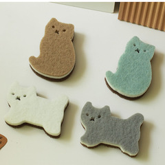輸出日本式4枚入りの超かわいいカワイイ猫のスポンジは食器を拭いて鍋を拭きます。