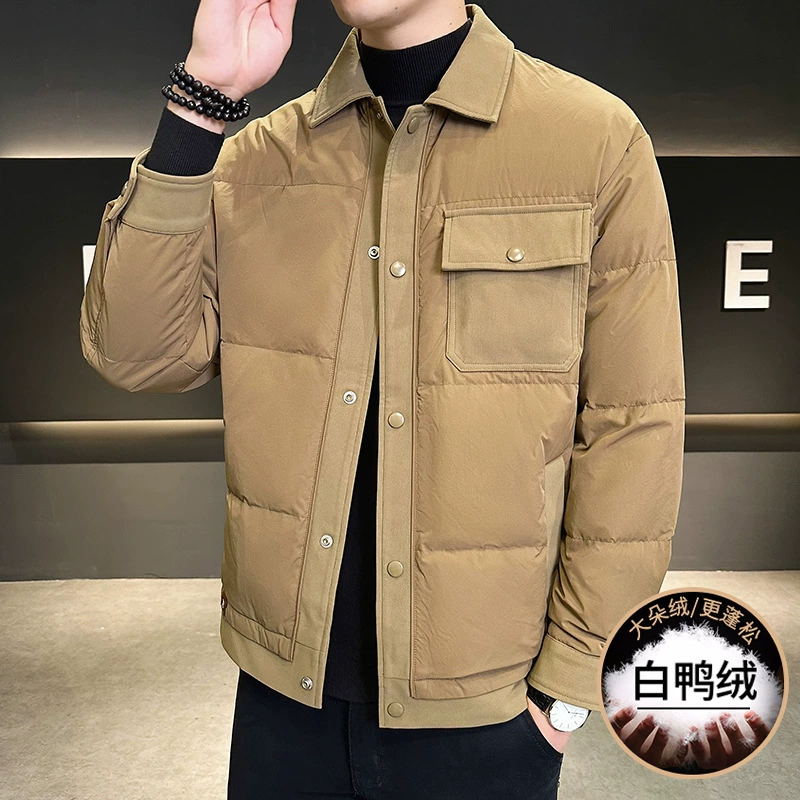 [Белый утиный бархат] Ни один зимний пуховик мужской тренд теплая куртка
