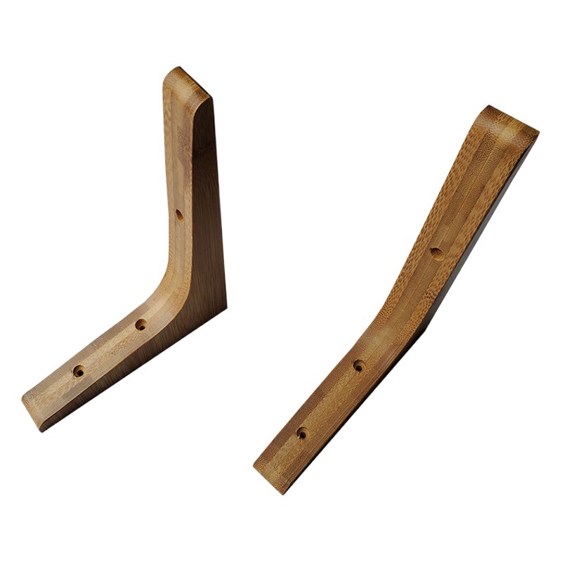 Soporte de triángulo de bambú soporte de madera maciza estante de pared estante fijo de una línea de partición estante de soporte trípode