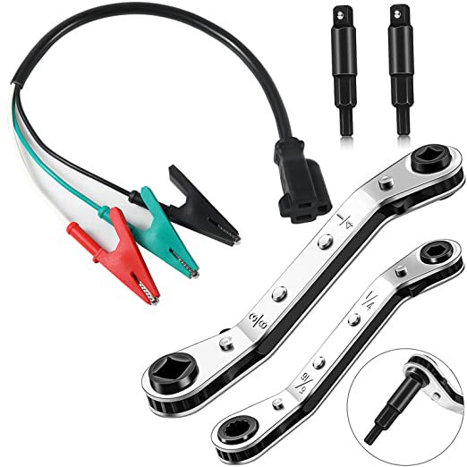 棘轮扳手 CT122系列四方一把扳手套装+三芯美规电源线母插带鱼夹