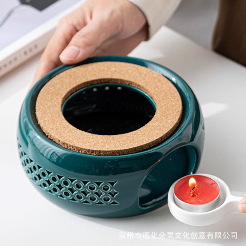 轻奢高档暖温茶炉花茶壶蜡烛煮茶炉陶瓷底座加热炉保温明火煮茶器|undefined