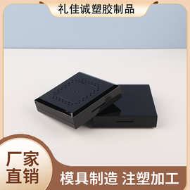亮黑带镜子双层粉饼盒可放粉扑吸油纸盒彩妆化妆品可印刷logo批发