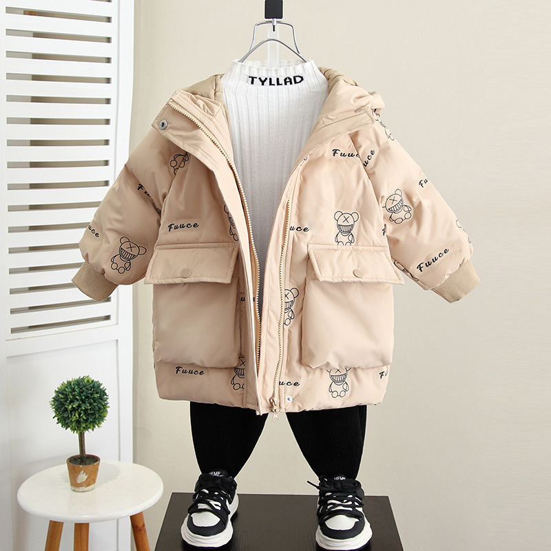 6871 chaqueta de plumón para niños invierno 2024 nueva ropa para niños ropa de pan gruesa y desechable ropa de invierno para bebés pato blanco