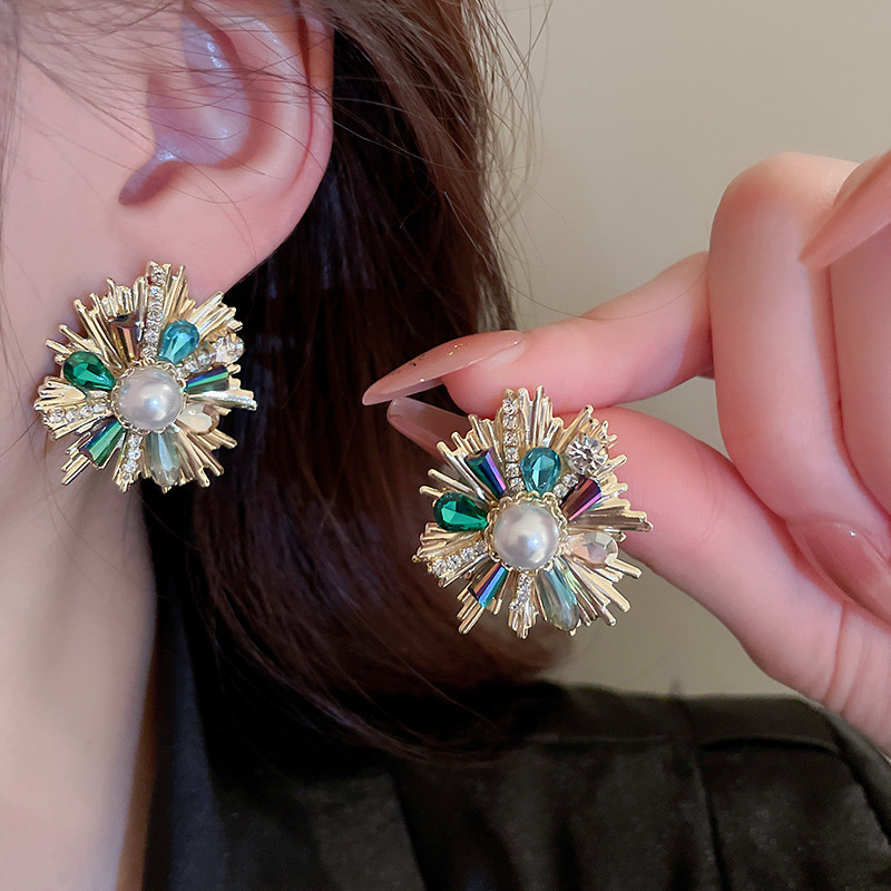 Pendientes de mariposa de cristal artificial degradado de aguja de plata chapado en oro real 2025 nuevos pendientes pendientes de moda exquisita mujer