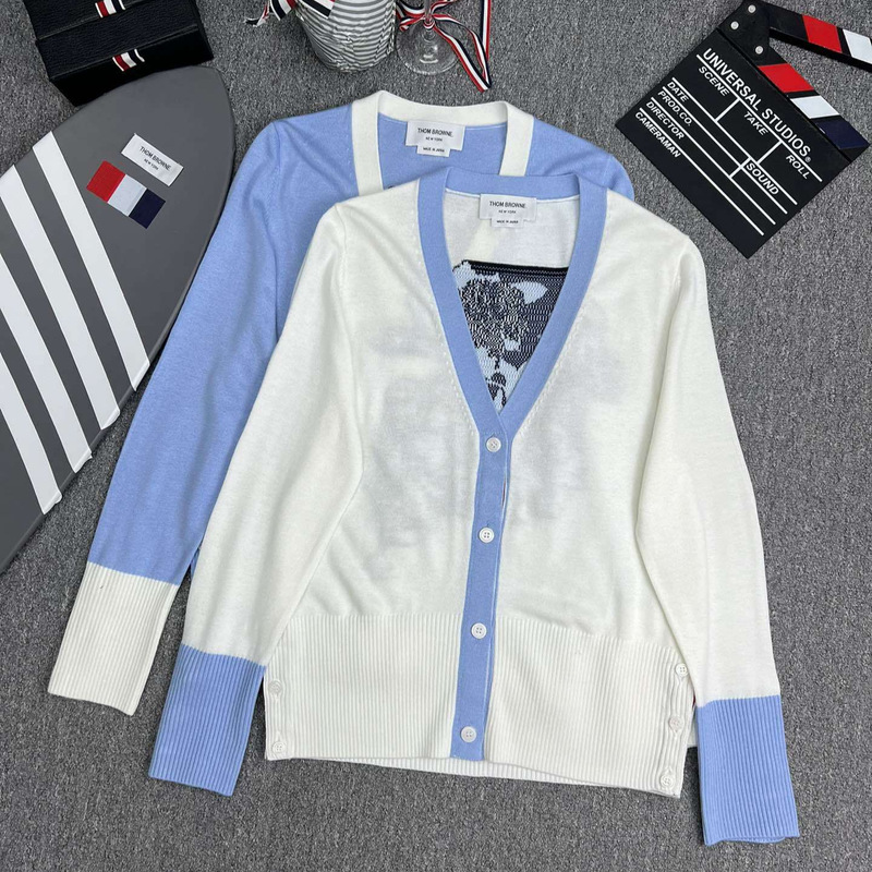 Factory Store High-Quality Women's Front-Knit Rose Jacquard Long-Sleeve V-Neck Wool Cardigan Jacket