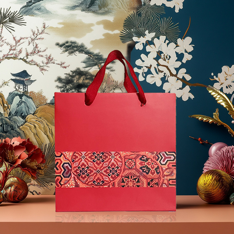 中国风伴手礼高级轻奢服装店手提袋高级感包装袋礼品袋纸袋