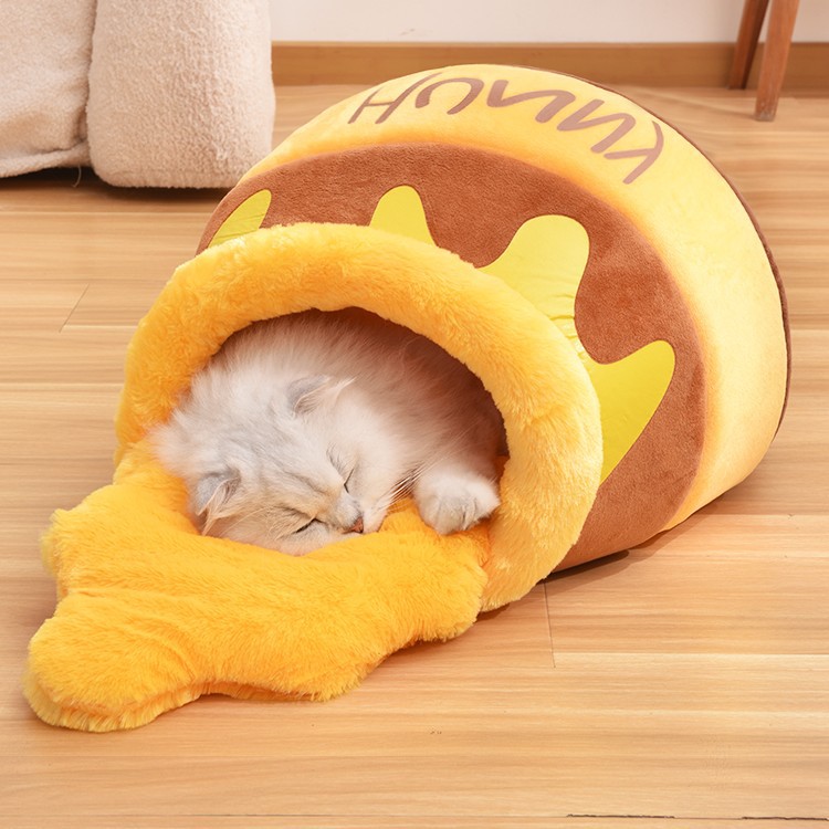 Red creativa miel olla nido de gato nido de mascota gato suave estera caliente otoño e invierno frío nido de perro suministros para mascotas