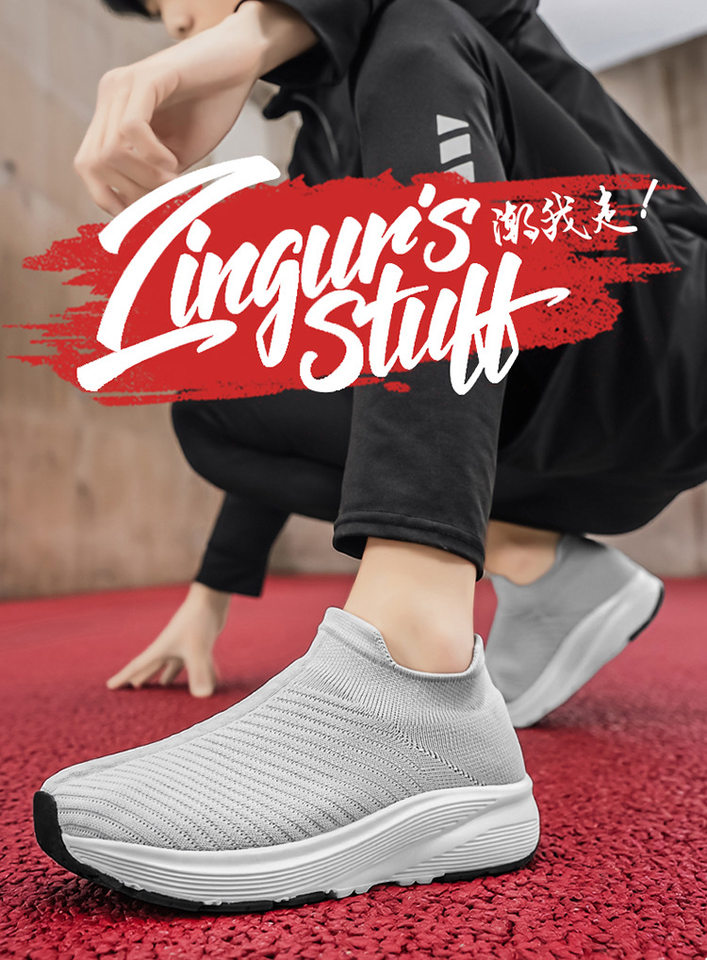 Giày lười vải dệt lưới unisex xỏ chân đế mềm nhẹ cỡ lớn, gót 3-5 cm — A 81m màu, A81 màu xám, A81 màu đen chi tiết 2