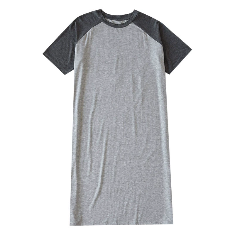 Пижама мужская летняя Модальная ночная рубашка с короткими рукавами Домашняя одежда Тонкая Повседневная Свободная футболка больших размеров для мужчин