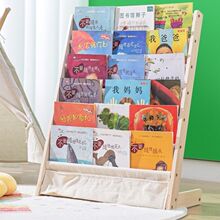 儿童绘本架家用INS风书架儿童房装饰图书收纳布艺木书架儿童书架
