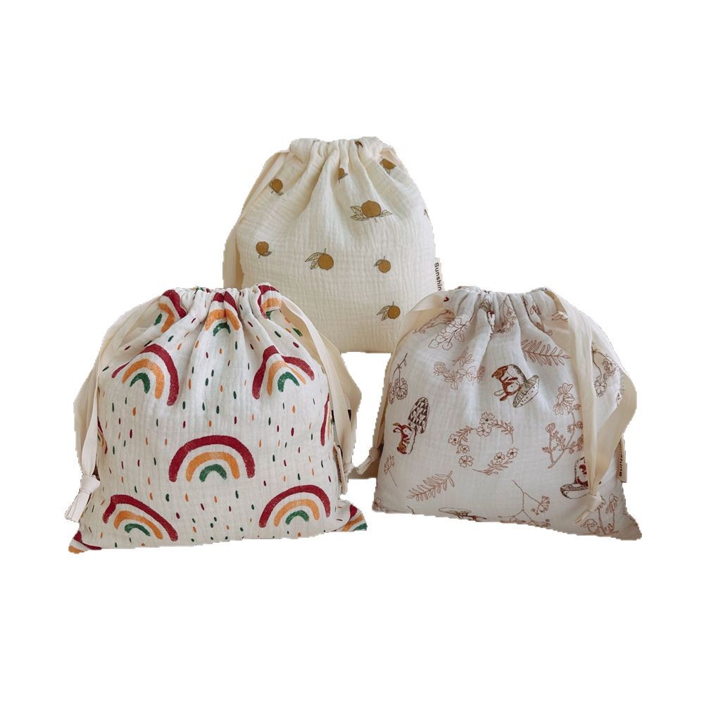 Bolsa de cordón de gasa de algodón de suministro transfronterizo bolsa de almacenamiento de viaje en el hogar bolsa de almacenamiento de clasificación de artículos diversos bolsa de algodón lote directo de fábrica