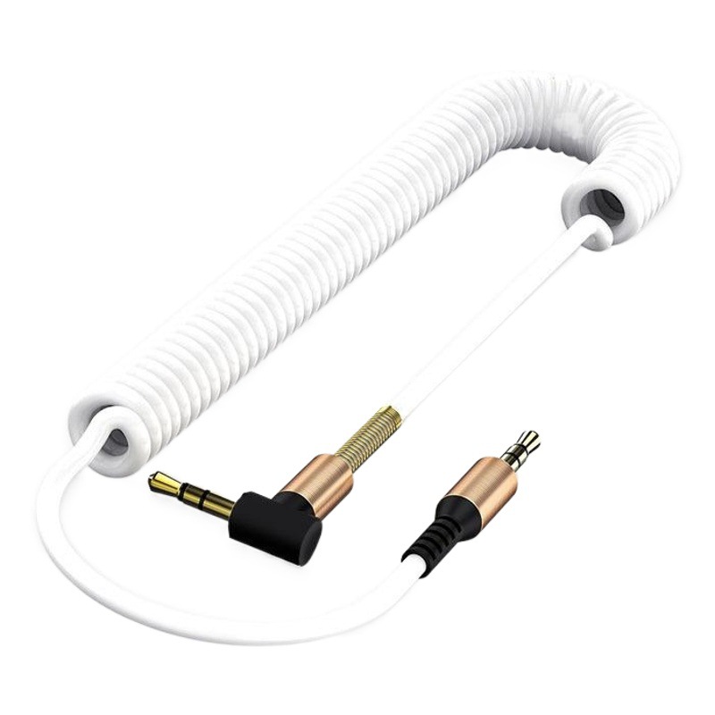 1,5 m codo telescópica primavera AUX cable de audio altavoz auriculares adaptador de coche Cable de grabación estéreo