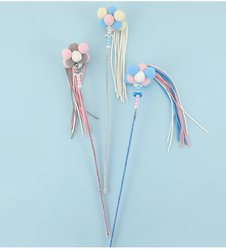 Hairball Tassel Teasing with Ringing High Beauty Colorful Self Hi Toy Cat Stick_voghion.com