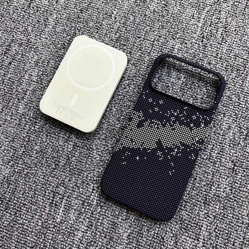 适用iPhone17pro手机壳磁吸凯夫拉纹碳纤维苹果15p半包磨砂保护套|undefined