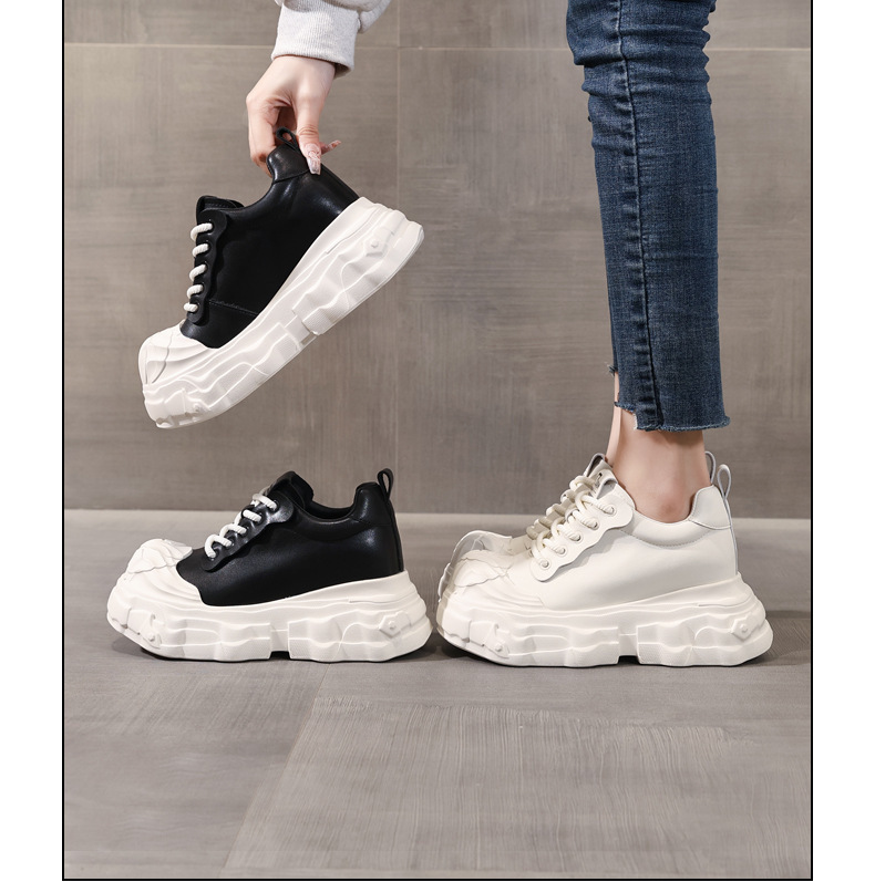 Giày sneaker nữ đế dày tăng chiều cao siêu mềm trắng — màu trắng chi tiết 17