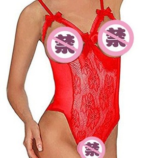 European and American style new sexy women's mesh dew point hollow one-piece sexy underwear suit foreign trade wholesale