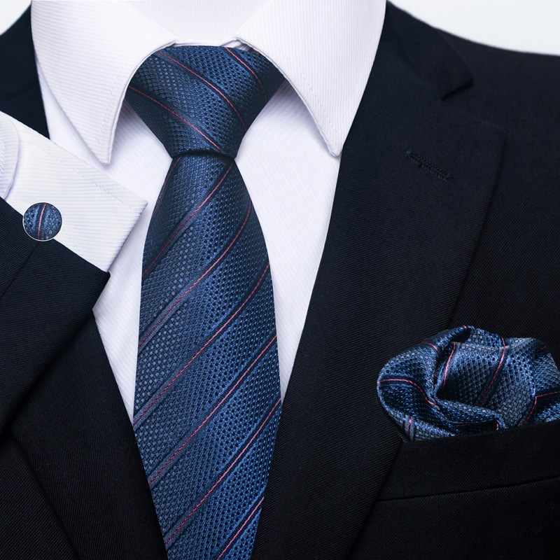 Paisley Men's Necktie Pocket Square And Cufflinks Gift Set_voghion.com
