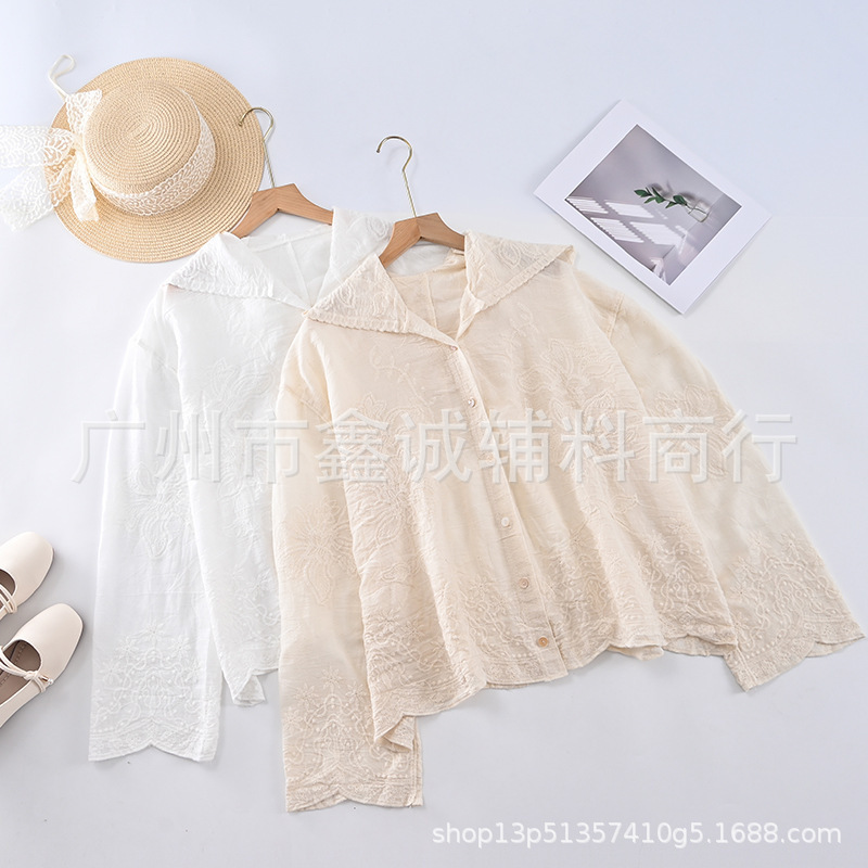 Spring New Korean Style Heavy Lace Jacquard Embroidery Hooded Shirt, French Style Short Jacket