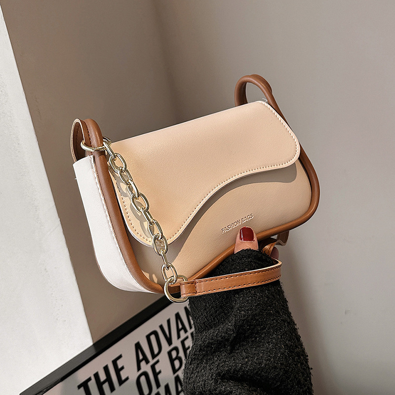 清新文藝撞色小方女包小眾2023春季時尚單肩斜挎包百搭感女士