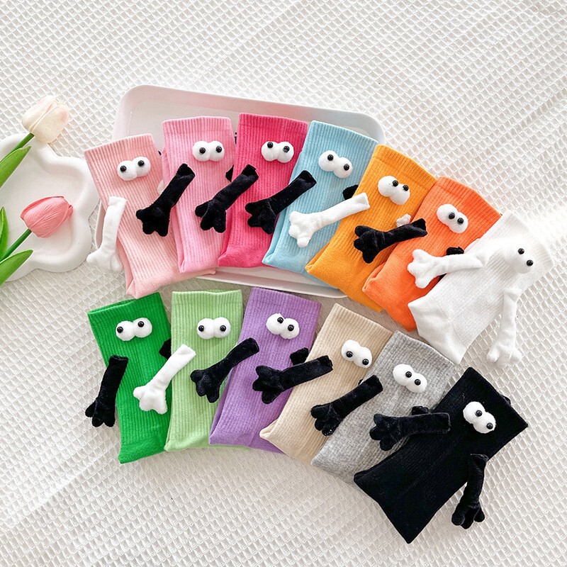 Original Dopamine Candy-Colored Couple's Holding Hands Socks, Summer Thin Cotton Mid-Tube Versatile Socks for Women, Cartoon Cute Magnetic Attraction Original Dopamine Candy-Colored Couple's Holding Hands Socks, Summer Thin Cotton Mid-Tube Versatile Socks for Women, Cartoon Cute Magnetic Attraction