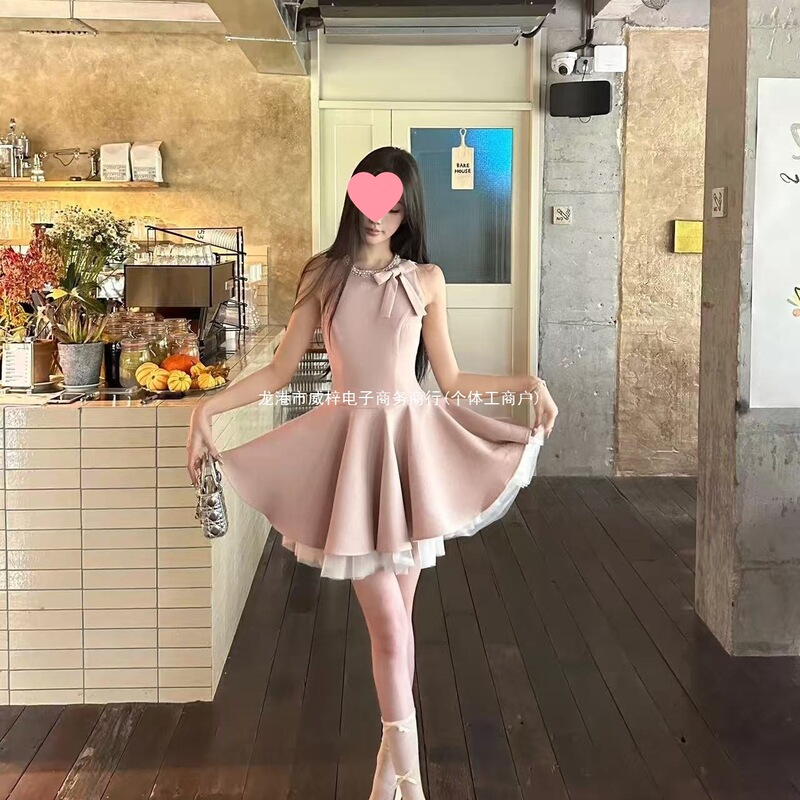 Elegant Little Black Dress for Women, Summer Birthday Party Dress, Sleeveless Tank Dress in Black and Pink Elegant Little Black Dress for Women, Summer Birthday Party Dress, Sleeveless Tank Dress in Black and Pink