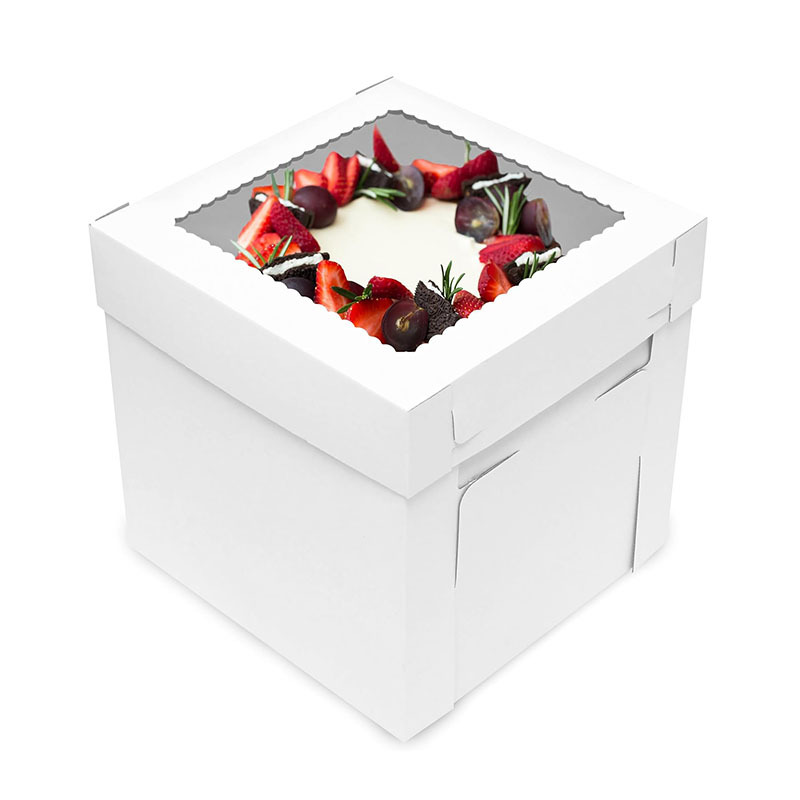 10/12寸欧式生日蛋糕盒 开窗烘焙包装盒 亚马逊热销瓦楞纸蛋糕盒