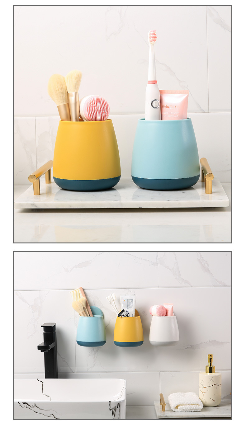 Multifunctional Non-marking Kitchen Bathroom Strong Shelf Toothbrush Tube Storage Basket display picture 3