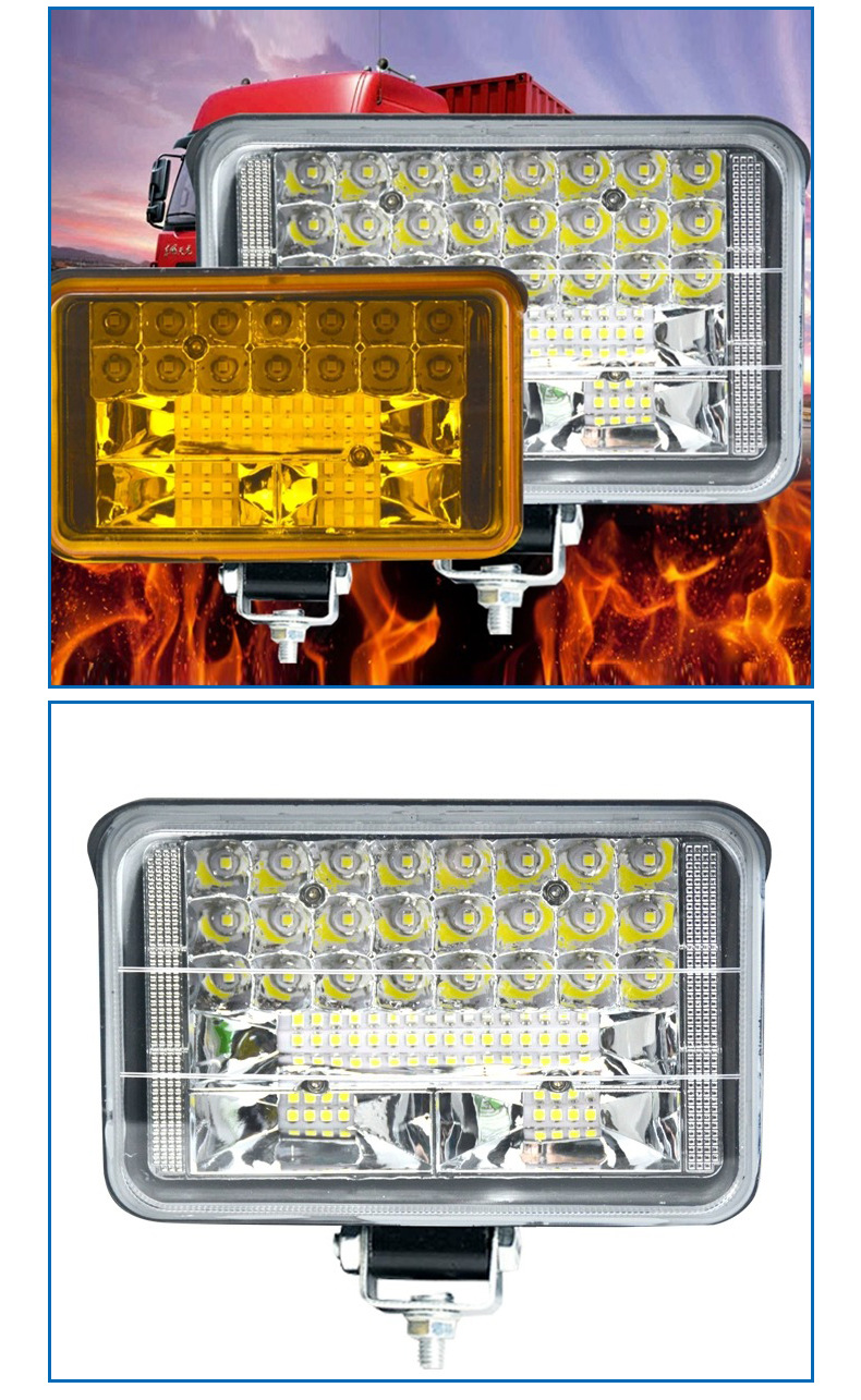 Car LED spotlight 12-80V car truck LED lamp far and near light one-click switching highlight energy-saving lamp wholesale