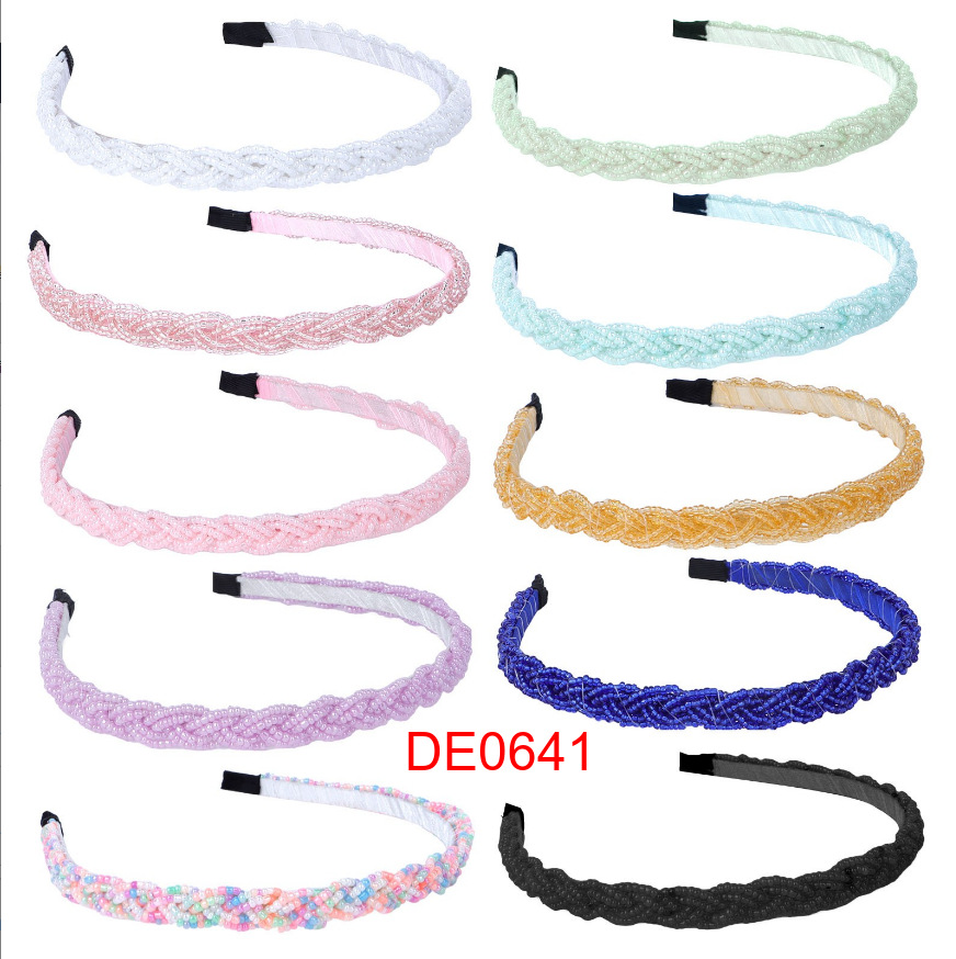 Estilo coreano con cuentas giro tejido diadema fina perla amplia diadema moda nuevo exquisito accesorios para el cabello tocado lote