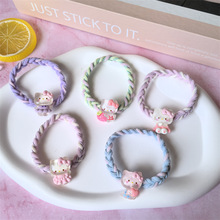 KT猫可爱儿童发圈卡通编织头绳扎马尾不伤发皮筋女童甜美发饰头饰