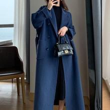 2024新款毛呢外套女中长款胖MM高级显瘦宽松洋气过膝大码女呢大衣