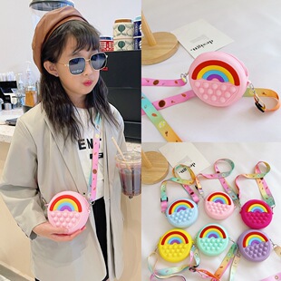 Girls' bag new children's messenger bag little girl cute cartoon silicone coin purse fashion Princess