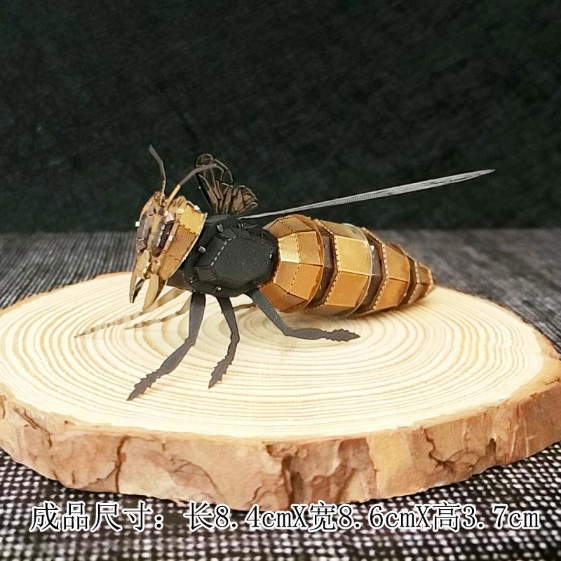 Estatua mágica de acero máquina al por mayor serie de insectos amor rompecabezas de metal 3D tridimensional hecho a mano modelo de montaje de bricolaje