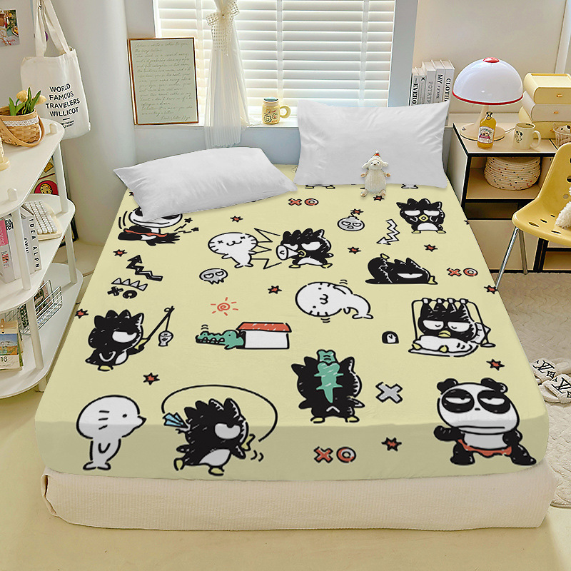 Cartoon Brushed Fabric Cool Penguin Bed Sheet, Cute Children's Dormitory Student Dormitory Washable Mattress Protector, Machine Washable Cartoon Brushed Fabric Cool Penguin Bed Sheet, Cute Children's Dormitory Student Dormitory Washable Mattress Protector, Machine Washable