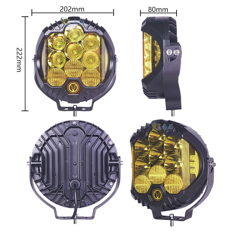 Carcasa de luz LED de tres lados para vehículos todoterreno Wrangler, carcasa de foco para coche, carcasa de luz de techo, accesorios para carcasas de luces de coche image 18