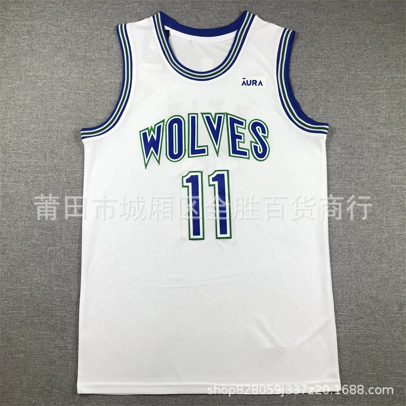 Timberwolves#5 Edward EDWARDS embroidered retro basketball suit Wolves Jersey