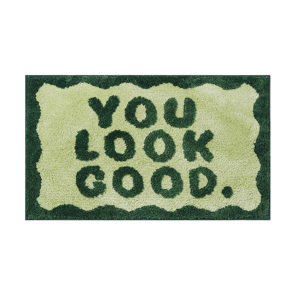 Inglés jacquard letras absorbente alfombra del piso casa puerta Mat hogar flocado piso Mat baño absorbente antideslizante alfombra de baño