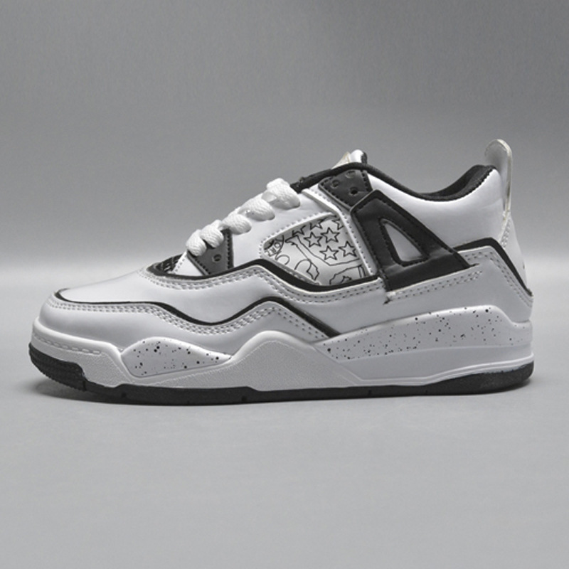 Venta al por mayor AJ4 zapatos para niños y niñas bebé Joe 4 zapatos de baloncesto niños mayores estudiantes zapatos de entrenamiento con cordones Putian zapatos de los niños Putian