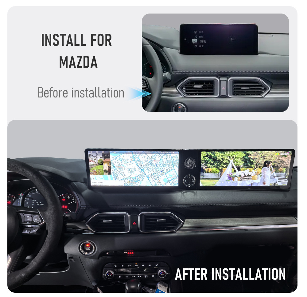 Qualcomm 6125, dual 12.3inch , 2.5K resolution CarPlay/Android dual-screen car navigation