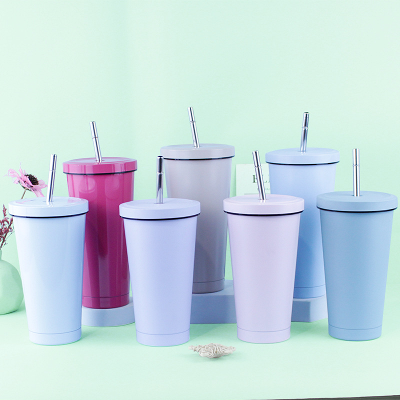 El comercio exterior de acero inoxidable 304 taza de paja transfronteriza de gran capacidad de vacío taza de café portátil taza de vacío del coche regalo