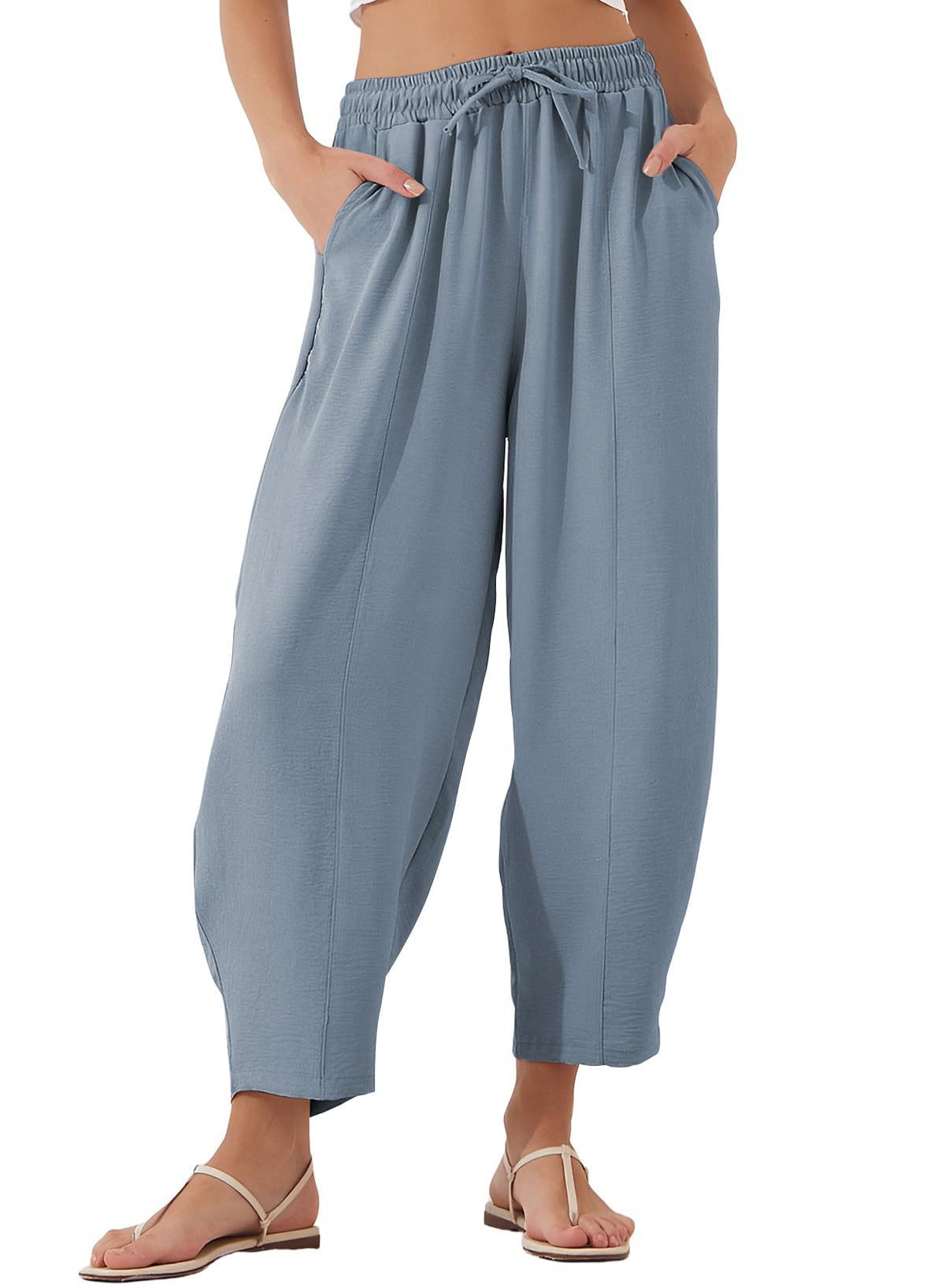 Spring Summer Pleated Women Pants Mid-waist Straight Pants Loose Casual Bloomers Causal Female Trousers Army Green Pants Women_voghion.com