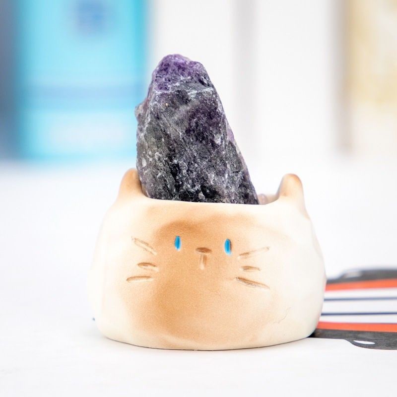 网红同款可猫猫PAI水晶盲盒潮玩树脂工艺品带扩香石寓意摆件直销|undefined