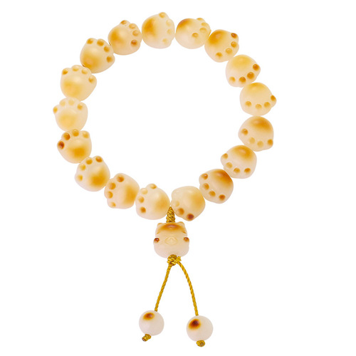 Charcoal-grilled cat claw cat bodhi root bracelet for women, natural white jade bodhi seed wrapped around fingers, soft text, hand-held bodhi bracelet