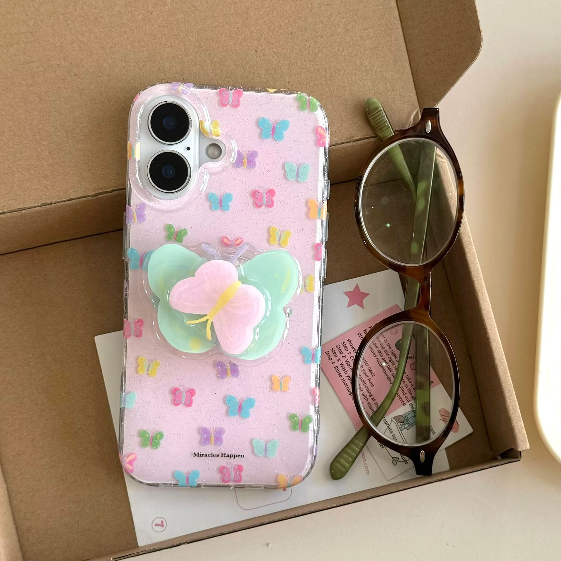 Dopamina color mariposa para iPhone16 funda para teléfono móvil 15ProMax Apple 14/13 nicho 16PM nuevo