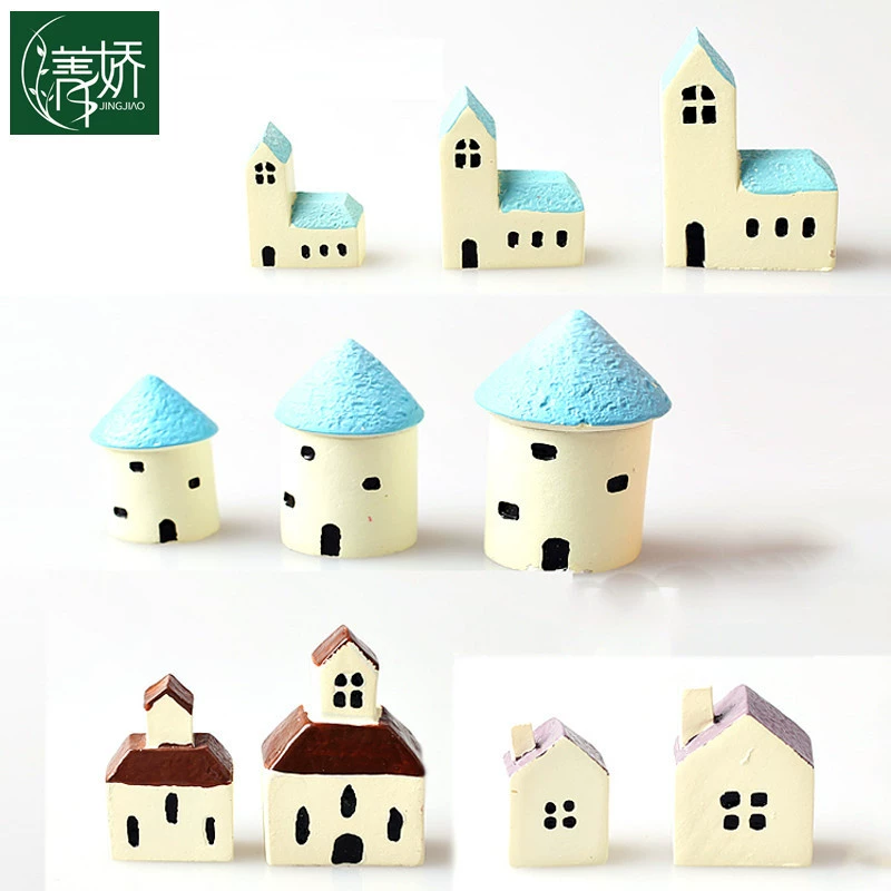 Средиземноморский маленький дом мох мясистый микропейзаж DIY материал горшок Садоводство зеленое растение Цветочные украшения