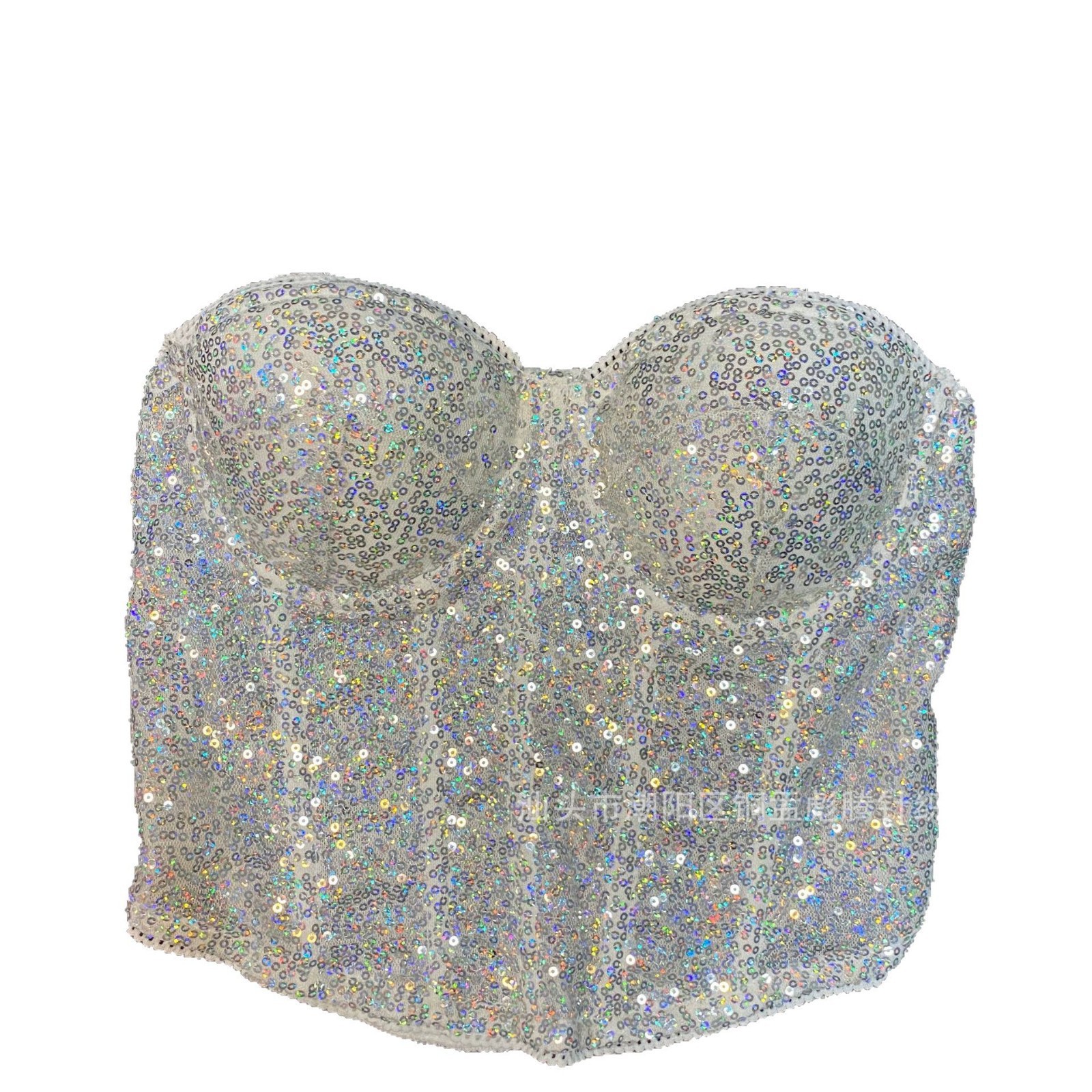 Club nocturno de estilo europeo y americano brillante brillo de pechos industria pesada fantasía sequinilla de hueso de pescado corsé de entrega de correas de hombro de cola miscelánea